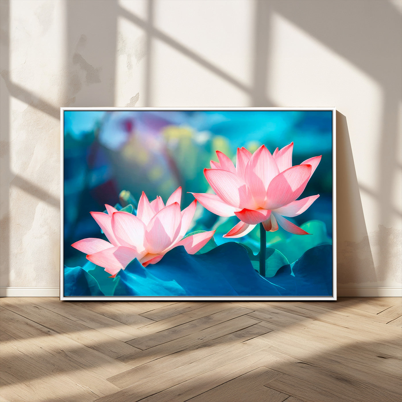 32559-MGV-CV-36X24-Lotus Flower Wall Art – Pink Water Lily Canvas Print, Tranquil Nature Decor for Living Room, Bedroom or Meditation Space