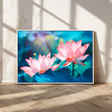 32559-MGV-CV-36X24-Lotus Flower Wall Art – Pink Water Lily Canvas Print, Tranquil Nature Decor for Living Room, Bedroom or Meditation Space