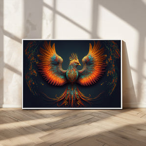 88576-MGV-CV-36X24-Phoenix Wall Art – Vibrant Fire Bird Canvas Print, Mythical Fantasy Artwork, Colorful Spiritual Wall Decor for Living Room or
