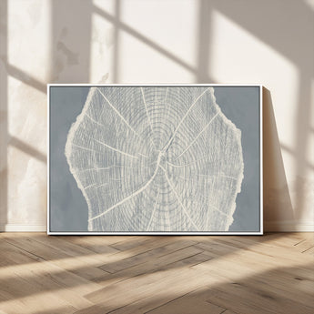 25547-MGV-CV-36X24-Tree Ring Wall Art Canvas Print, Framed Linocut Tree Ring Art Picture Print, Wood Texture Perfect Minimalist Farmhouse Decor