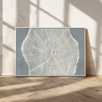 25547-MGV-CV-36X24-Tree Ring Wall Art Canvas Print, Framed Linocut Tree Ring Art Picture Print, Wood Texture Perfect Minimalist Farmhouse Decor