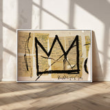 37215-MGV-CV-36X24-Abstract Crown Wall Art – Urban Graffiti Style Canvas Print Modern Street Art Design, Bold Contemporary Decor for Living Room,