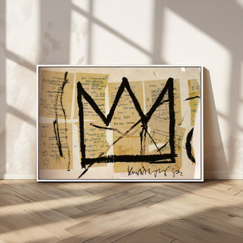 37215-MGV-CV-36X24-Abstract Crown Wall Art – Urban Graffiti Style Canvas Print Modern Street Art Design, Bold Contemporary Decor for Living Room,