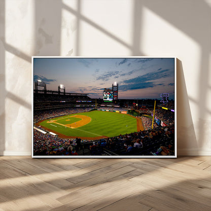 17415-MGV-CV-36X24-Philadelphia Phillies Stadium Wall Art Canvas Print, Framed Citizens Bank Park Art Picture Print, Phillies Stadium Field Perfect