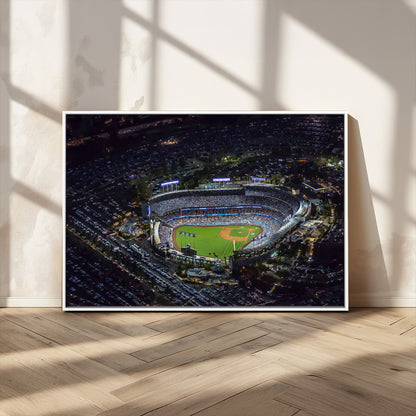 16515-MGV-CV-36X24-Dodgers Stadium Wall Art Canvas Print, Framed Baseball Stadium Art Picture Print, Dodgers Field Perfect Sport Room Decor Artwork