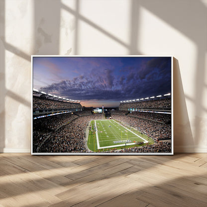 52712-MGV-FC-36X24_White-Gillette Stadium Field Wall Art Canvas Print, Framed Massachusetts Stadium Art Picture Print, Gillette Stadium Perfect Sport Room