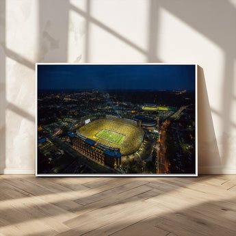 52519-MGV-CV-36X24-Michigan Football Stadium Wall Art Canvas Print, Framed Michigan Stadium Art Picture Print, Michigan Wolverines Field Perfect