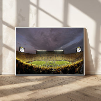 72404-MGV-CV-36X24-Michigan Wolverine Stadium Wall Art Canvas Print, Framed Michigan Stadium Art Picture Print, Football Stadium Perfect Sport Room