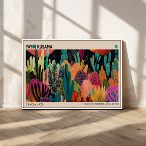 45711-MGV-CV-36X24-Yayoi Kusama Wall Art Canvas Print, Framed Abstract Yayoi Kusama Art Picture Print, Japanese Wabi Sabi Perfect Modern Abstract