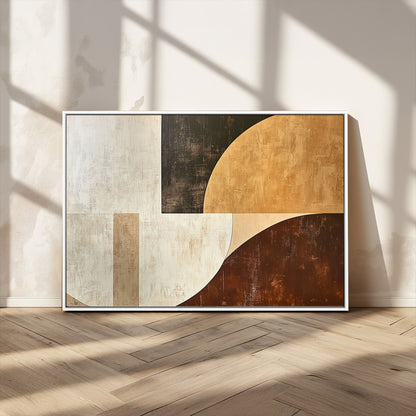 15030-MGV-FC-36X24_White-Wabi Sabi Wall Art Canvas Print, Framed Modern Abstract Art Picture Print, Minimalist Zen Perfect Minimalist Modern Decor Artwork