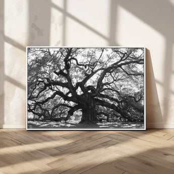 81655611-MGV-CV-36X24-Ancient Oak Wall Art Canvas Print, Framed Twisted Branches Art Picture Print, Gnarled Tree Perfect Moody Nature Decor Artwork