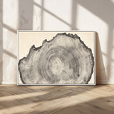 98921313-MGV-CV-36X24-Tree Ring Wall Art Canvas Print, Framed Wood Slice Art Picture Print, Minimalist Wood Perfect Rustic Academic Decor Artwork