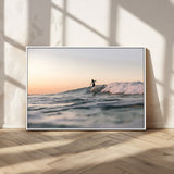 58502923-MGV-FC-36X24_White-Wave Rider Wall Art Canvas Print, Framed Ocean Wave Art Picture Print, Riding Surf Perfect Sunset Surf Decor Artwork