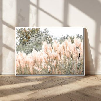 21826392-MGV-CV-36X24-Pampas Grass Wall Art Canvas Print, Framed Soft Pampas Art Picture Print, Pastel Grasses Perfect Soft Neutral Boho Decor Artwork