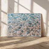 26580287-MGV-CV-36X24-Clear Water Wall Art Canvas Print, Framed Sunlit Ripples Art Picture Print, Ocean Texture Perfect Modern Coastal Decor Artwork