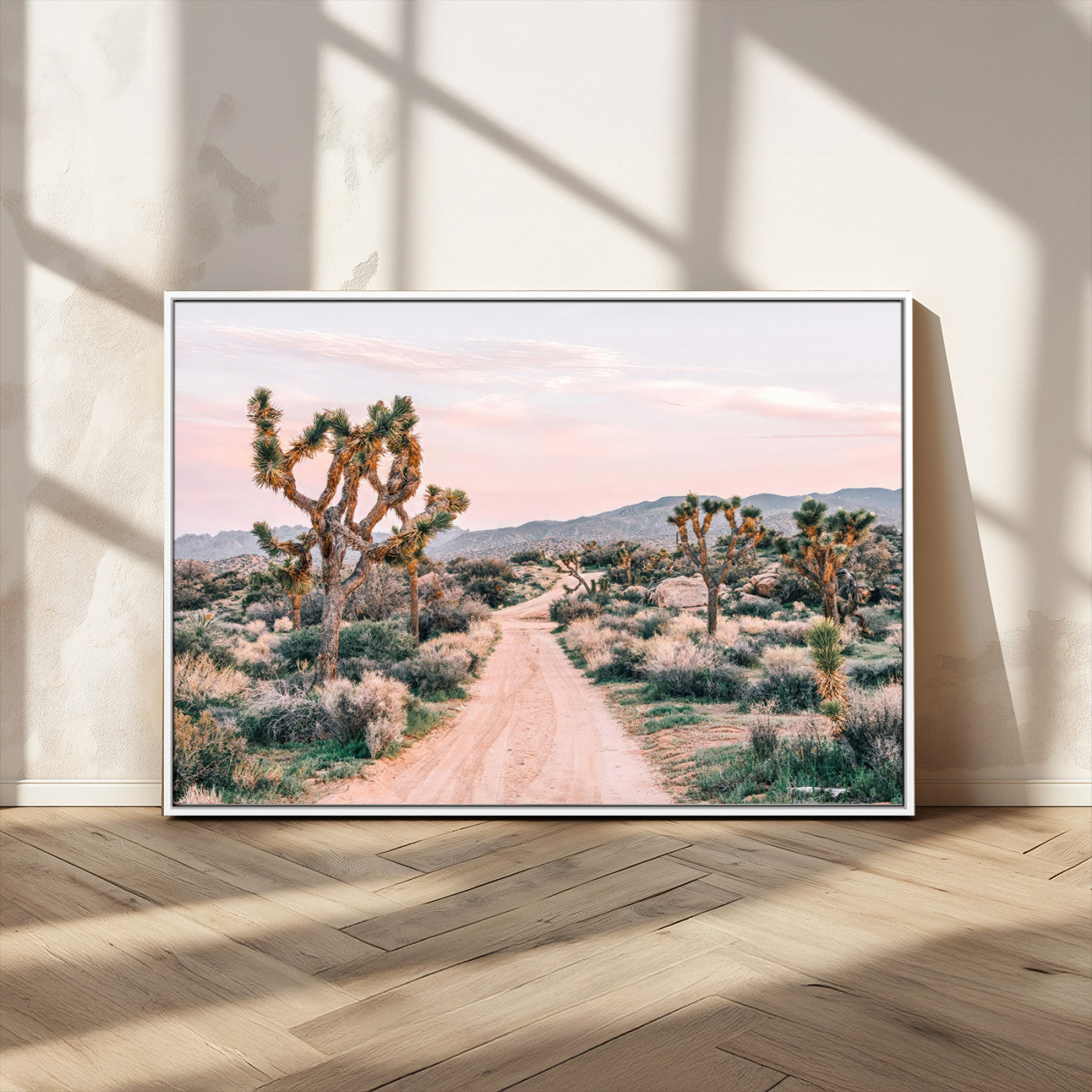 12540952-MGV-CV-36X24-Joshua Tree Park Wall Art Canvas Print, Framed Desert Road Art Picture Print, Sunset Drive Perfect Southwestern Boho Decor Artwork