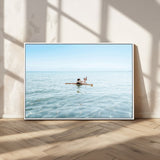 32624554-MGV-CV-36X24-Swimming Relaxation Wall Art Canvas Print, Framed Peaceful Water Art Picture Print, Clear Sea Perfect Minimalist Aquatic Decor