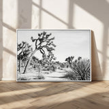 88164251-MGV-CV-36X24-Joshua Tree Wall Art Canvas Print, Framed Desert Path Art Picture Print, Monochrome Desert Perfect Minimalist Desert Decor Artwork