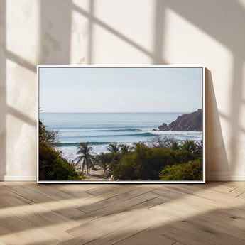 88336640-MGV-CV-36X24-Tropical Beach Scene Wall Art Canvas Print, Framed Coastal Photography Art Picture Print, Ocean Horizon Art Perfect Coastal Boho
