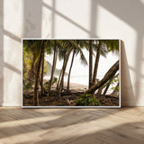 92093951-MGV-CV-36X24-Tropical Jungle Wall Art Canvas Print, Framed Palm Tree Forest Art Picture Print, Coastal Escape Perfect Jungle Retreat Decor