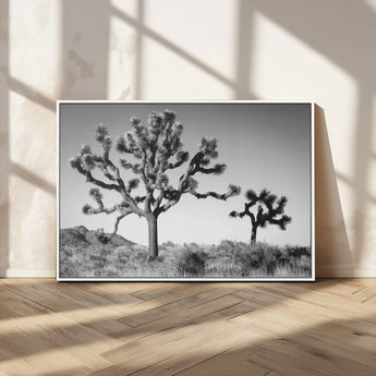 93692513-MGV-CV-36X24-Joshua Tree Wall Art Canvas Print, Framed Monochrome Desert Art Picture Print, Minimalist Nature Scene Perfect Southwestern
