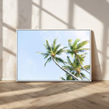 54719115-MGV-CV-36X24-Palm Trees Wall Art Canvas Print, Framed Tropical Aesthetic Art Picture Print, Coastal Serenity Perfect Tropical Minimalist Decor