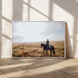 57597730-MGV-CV-36X24-Cowboy Wall Art Wall Art Canvas Print, Framed Western Canvas Art Picture Print, Rustic Ranch Scene Perfect Rustic Western Decor