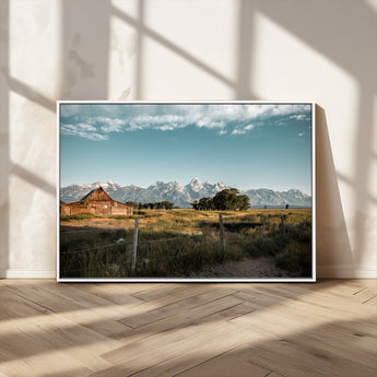 92497443-MGV-CV-36X24-Rustic Farmhouse Wall Art Canvas Print, Framed Mountain Cabin Art Picture Print, Western Landscape Perfect Rustic Farmhouse Decor