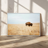 61392510-MGV-CV-36X24-Buffalo Wall Art Wall Art Canvas Print, Framed Western Wildlife Decor Art Picture Print, Rustic Farmhouse Art Perfect Rustic