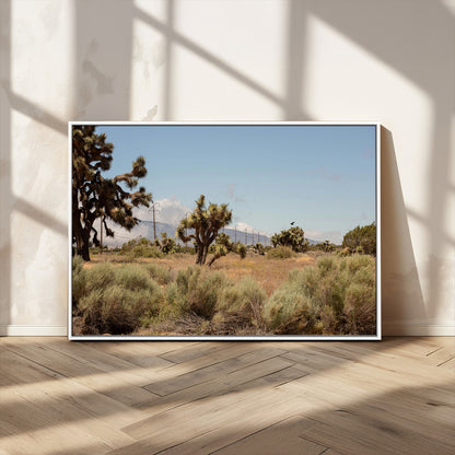 16114018-MGV-CV-36X24-Joshua Tree Wall Art Canvas Print, Framed Desert Landscape Art Picture Print, Mountain Horizon Perfect Southwestern Boho Decor