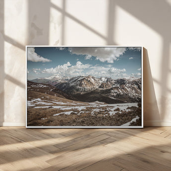 44565953-MGV-CV-36X24-Mountain Landscape Wall Art Canvas Print, Framed Snowy Peaks Art Picture Print, Rugged Highlands Perfect Rustic Adventure Decor
