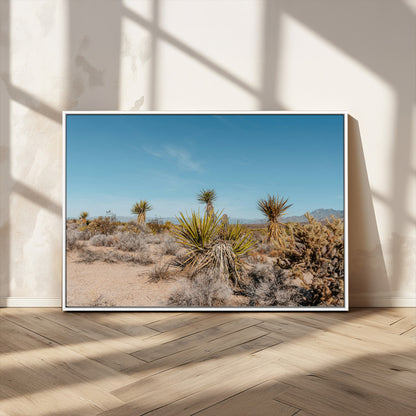 35156165-MGV-CV-36X24-Joshua Tree Wall Art Canvas Print, Framed Desert Landscape Art Picture Print, Warm Earth Tones Perfect Southwestern Minimalist