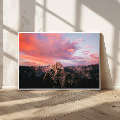32786115-MGV-CV-36X24-Half Dome Wall Art Canvas Print, Framed Yosemite National Park Art Picture Print, Dramatic Sunset Perfect Adventurous Wilderness