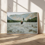 41674074-MGV-CV-36X24-Bison Wall Art – American Buffalo Wildlife Photography Canvas Print, Western Mountain Landscape Artwork Rustic Nature Decor for