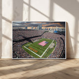 98106777-MGV-CV-36X24-Soldier Field Wall Art – Chicago Bears Stadium Canvas Print with American Flag, Game Day Football Decor for Man Cave, Bar, or