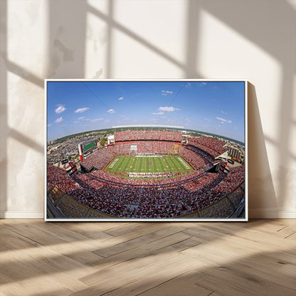 29492070-MGV-CV-36X24-Stadium Wall Art – Panoramic College Football Canvas Print, Game Day Crowd and Field Scene, Sports Photography Decor for Office,