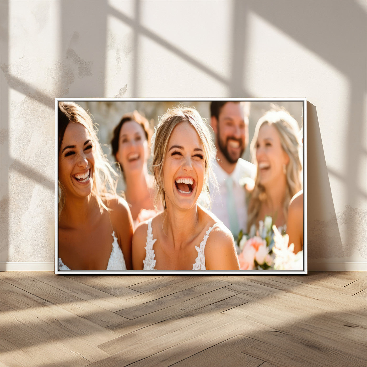 CSTM912-MGV-CV-36X24-Framed Wedding Canvas Print - Custom Wall Art Keepsake for Couples, Elegant Home Decoration Gift, Create Your Own Photo Canvas