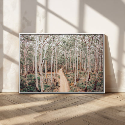 24760563-MGV-CV-36X24-Forest Wall Art – Tranquil Woodland Path Canvas Print, Scenic Nature Photography Decor for Bedroom, Living Room, Office, Cabin or