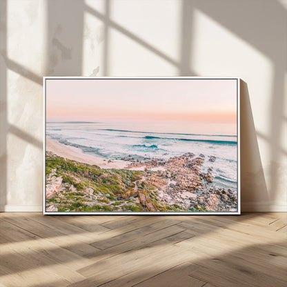 27332135-MGV-CV-36X24-Coastal Sunset Wall Art – Ocean Waves and Rocky Shore Canvas Print, Scenic Seaside Photography Decor for Bedroom, Living Room,