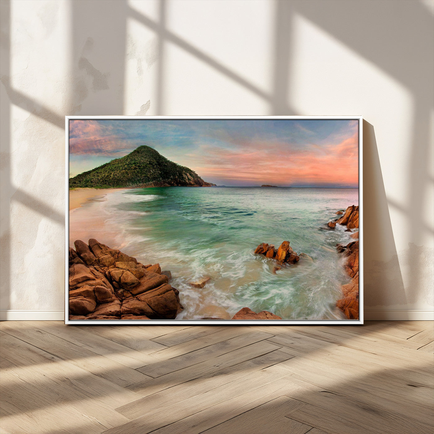 53831025-MGV-CV-36X24-Coastal Landscape Wall Art – Tropical Beach Ocean Canvas Print, Sunset Mountain View Photography Decor for Living Room, Bedroom,