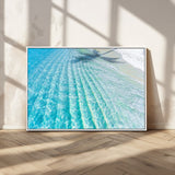 46233906-MGV-CV-36X24-Coastal Wall Art – Turquoise Ocean Waves and White Sand Canvas Print, Tropical Beach Photography Decor for Bedroom, Living Room,