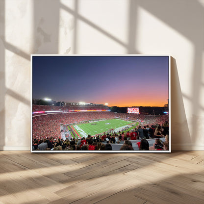 25139565-MGV-CV-36X24-Sanford Stadium Wall Art – Georgia Bulldogs Football Sunset Panorama Canvas Print, College Game Day Decor for Man Cave, Bar, or