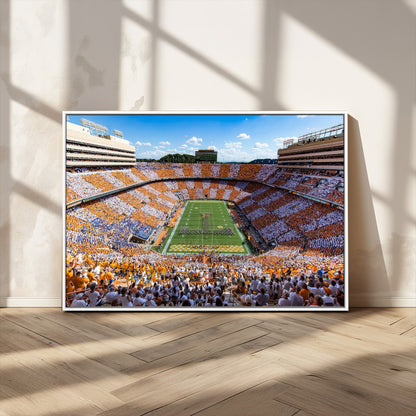 77097951-MGV-CV-36X24-Neyland Stadium Wall Art – Panoramic Tennessee Volunteers Football Field Canvas Print, Game Day Decor for Office, Man Cave, Living