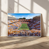 77097951-MGV-CV-36X24-Neyland Stadium Wall Art – Panoramic Tennessee Volunteers Checkerboard Crowd Canvas Print, Football Game Day Decor for Office, Man