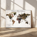 33631532-MGV-CV-36X24-Personalized World Map Wall Art – Dark Vintage Adventure Travel Map with Custom Names, Rustic Wall Decor for Couples, Home or