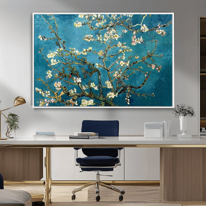91714-MGV-CV-36X24-Almond Blossoms Wall Art – Handcrafted Van Gogh Inspired Floral Canvas Print, Beautiful Nature Decor for Living Room, Bedroom, or