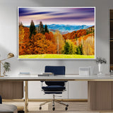 58007-MGV-CV-36X24-Autumn Mountain Landscape Wall Art – Stunning Fall Forest Canvas Print, Cozy Nature Decor for Home or Office