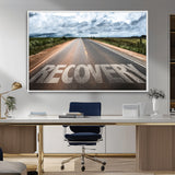 50743-MGV-FC-36X24_White-Healing Road Wall Art – Motivational Highway Canvas Print, Inspirational Journey Decor for Office, Gym or Living Room