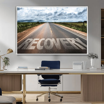 50743-MGV-FC-36X24_White-Healing Road Wall Art – Motivational Highway Canvas Print, Inspirational Journey Decor for Office, Gym or Living Room