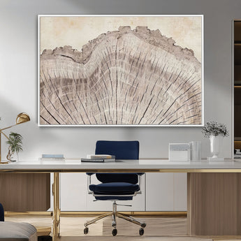 67528-MGV-CV-36X24-Wood Ring Wall Art Canvas Print, Framed Tree Ring Art Picture Print, Rustic Tree Ring Perfect Neutral Boho Decor Artwork